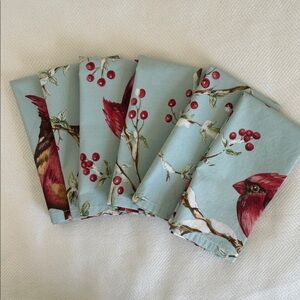 New Cardinal Print Cotton Napkins